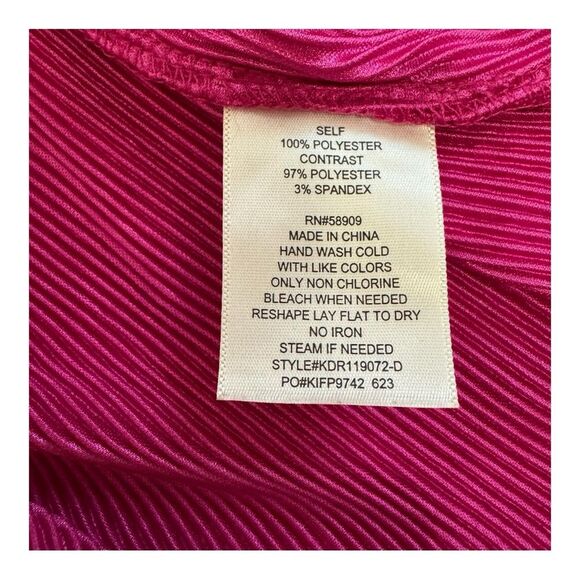 Giani Bini Pink Ribbed Button Front Shirt Preppy Spring Long Sleeve Dress Sz S - Picture 7 of 9